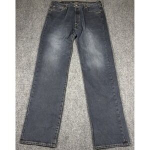 Levi's 501 Men's Dark Wash Cotton 5-Pockets Straight Leg Regular Fit Jeans 36x36